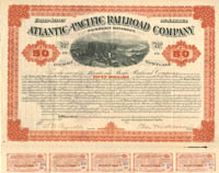 Atlantic and Pacific Railroad Co. - 1880 dated $50 Uncanceled Gold Bond (Uncanceled)